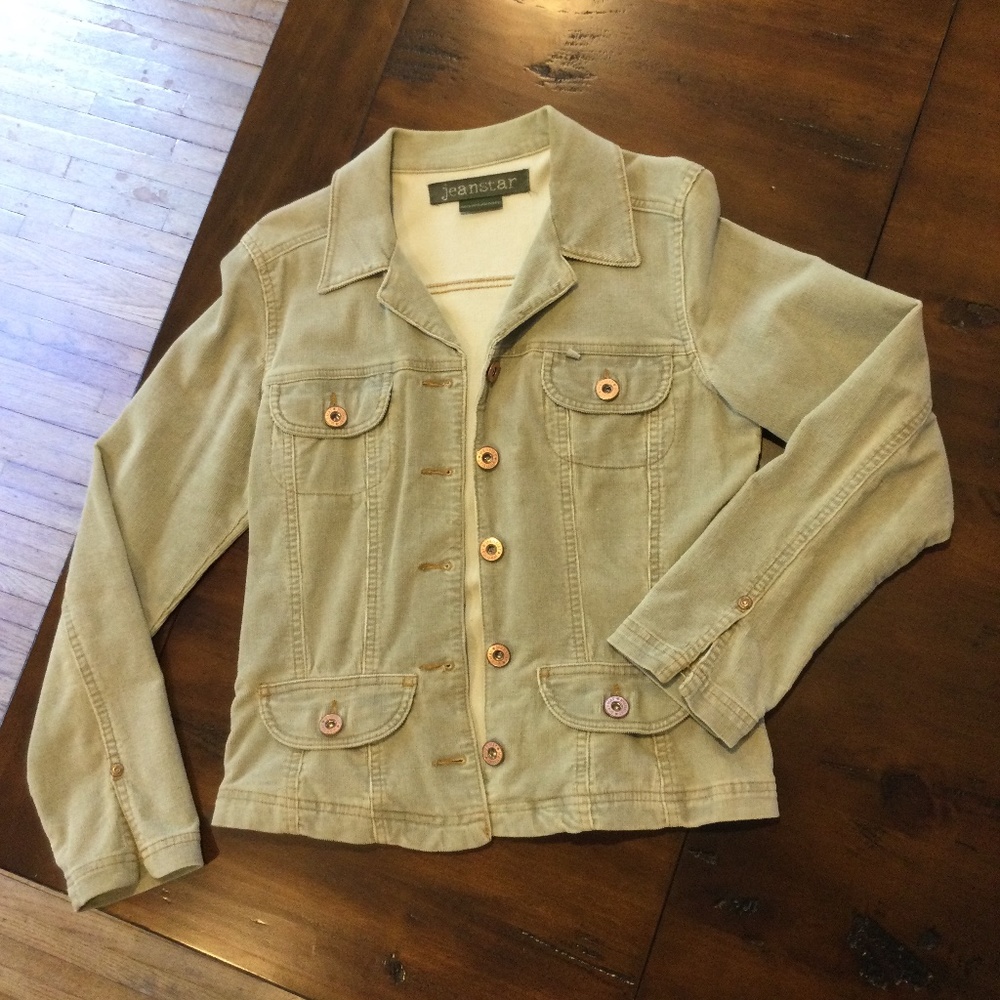 Jeanstar beige corduroy jacket. Small.